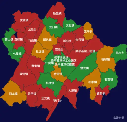 梁平区geoJson地图渲染实例